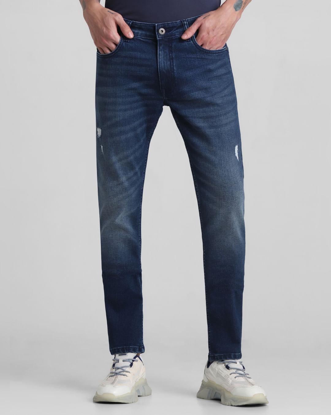 light blue mid rise clark regular fit jeans