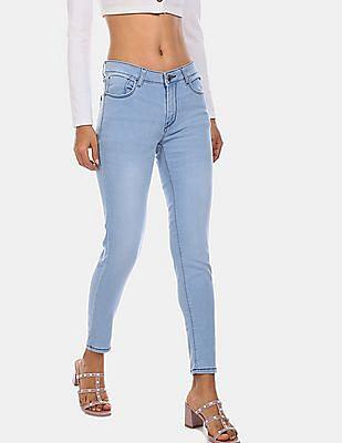 light blue mid rise veronica skinny fit jeans