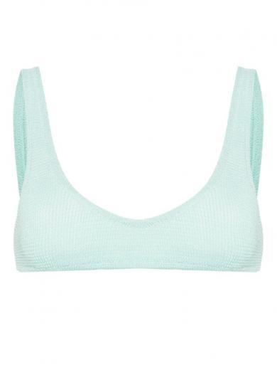 light blue pamy textured-finish bikini top