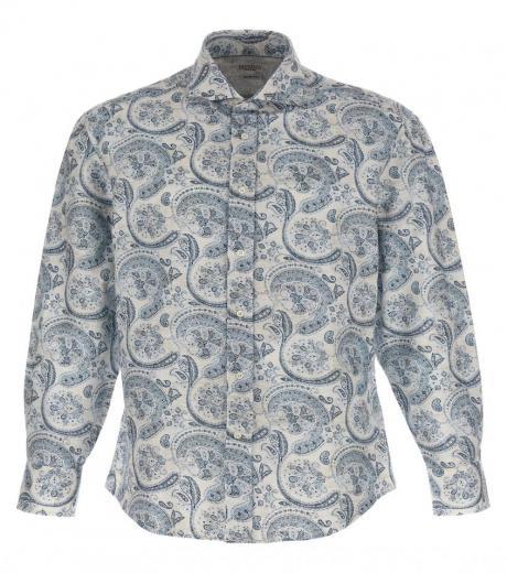 light blue patterned shirt