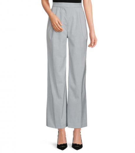 light blue pleated front pants