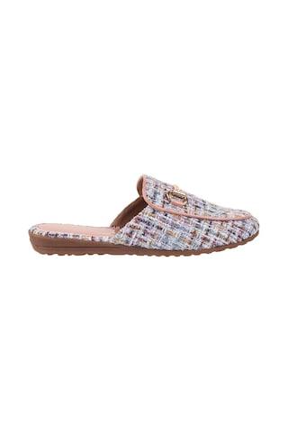 light blue print casual women mule