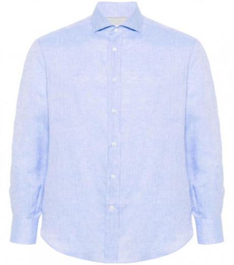 light blue semi-sheer shirt