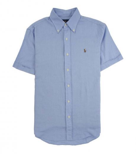 light blue slim fit chambray shirt