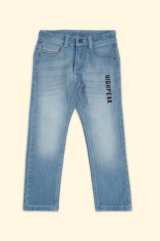 light blue solid ankle-length casual boys tapered fit jeans