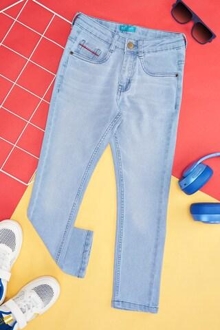 light blue solid casual boys slim fit jeans