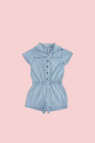 light blue solid casual knee length half sleeves girls regular fit dress