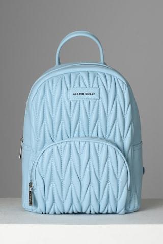 light blue solid formal polyurethane women backpacks