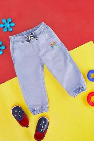 light blue solid full length  casual baby regular fit  jeans