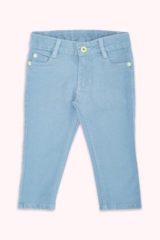 light blue solid full length casual girls regular fit jeans