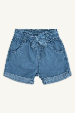 light blue solid knee length casual baby regular fit shorts