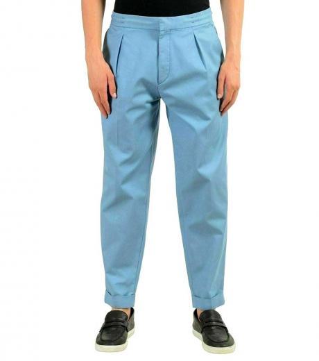 light blue stretch casual pants