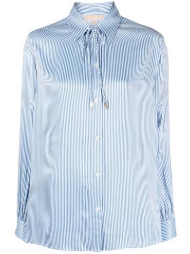 light blue stripe print shirt