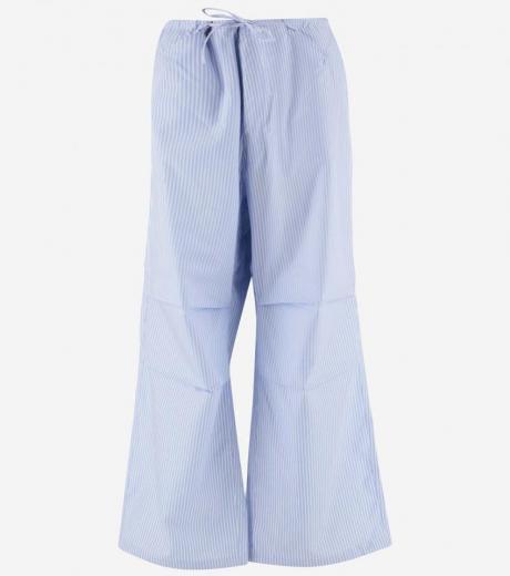 light blue striped daisy parachute pants