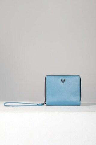 light blue textured casual polyurethane women wallet