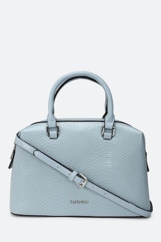 light blue textured formal leather women shoulder bag