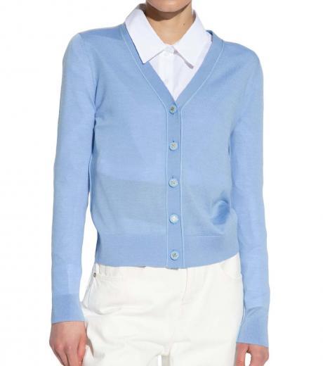 light blue v-neck cardigan