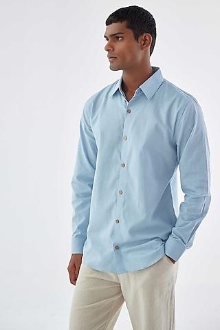 light blue viscose crepe shirt