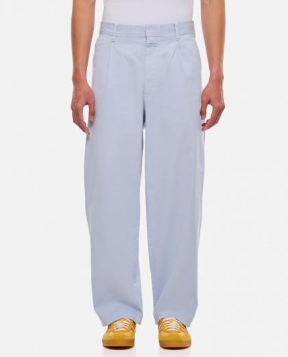 light blue wide leg trousers