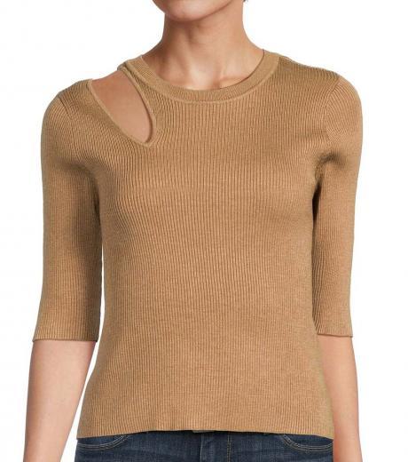 light brown cutout sweater