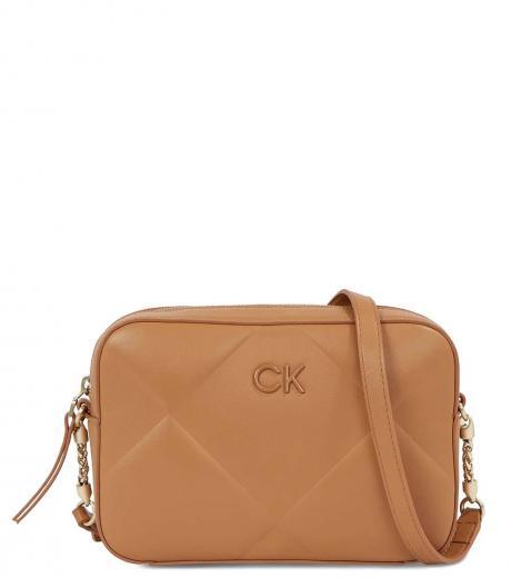 light brown quilt small crossbody bag