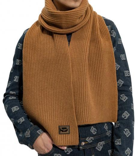 light brown ribbed scarf