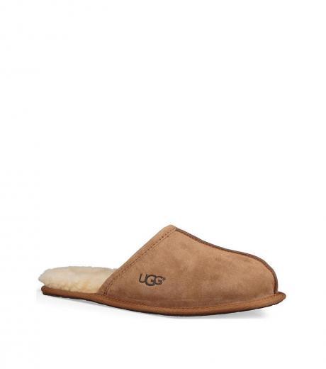 light brown scuff suede slippers
