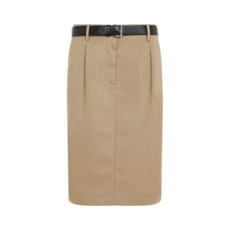 light brown straight skirt