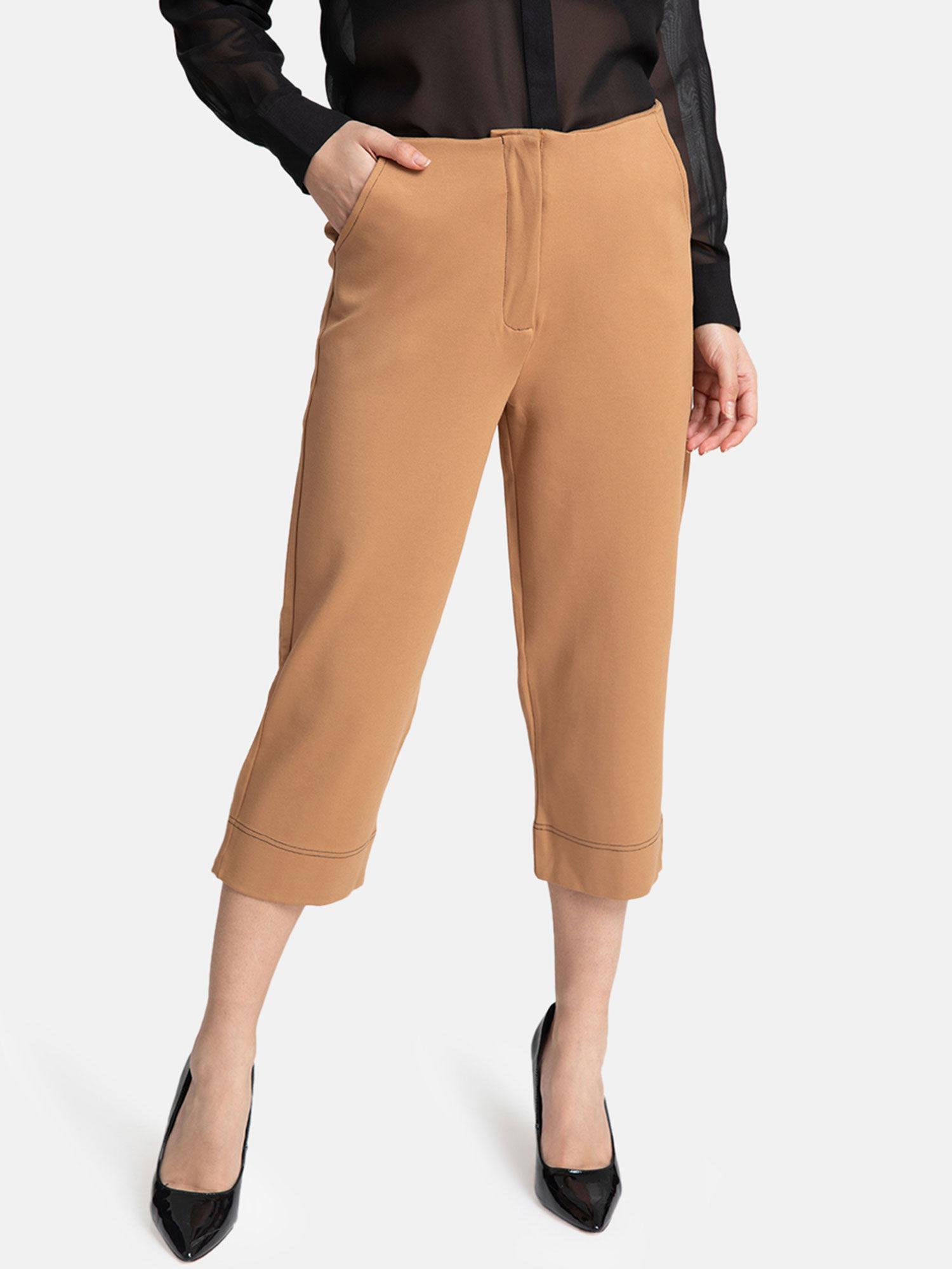 light coffee brown colored loose fit trouser with pockets