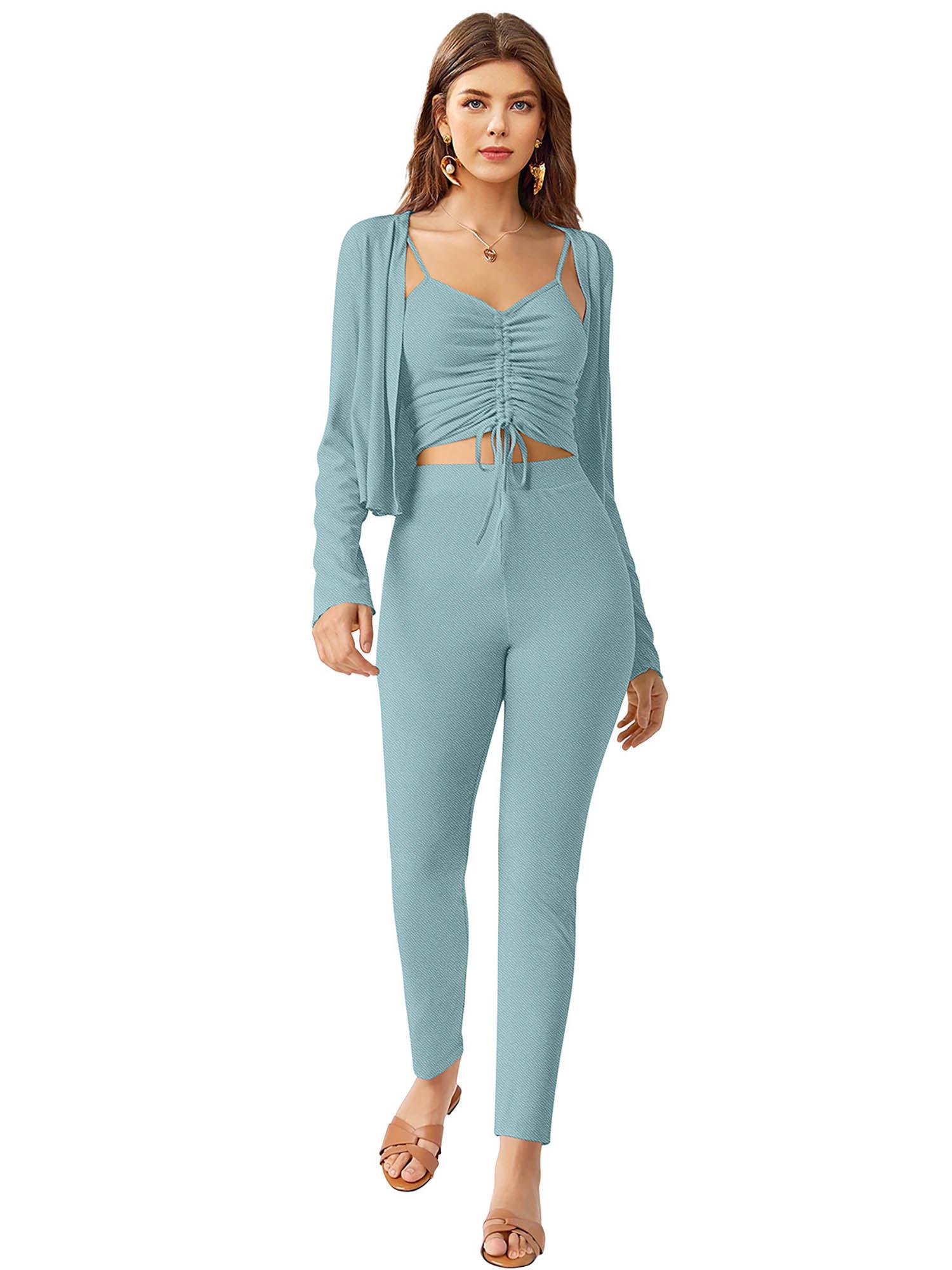 light green co-ord for women (set of 3)