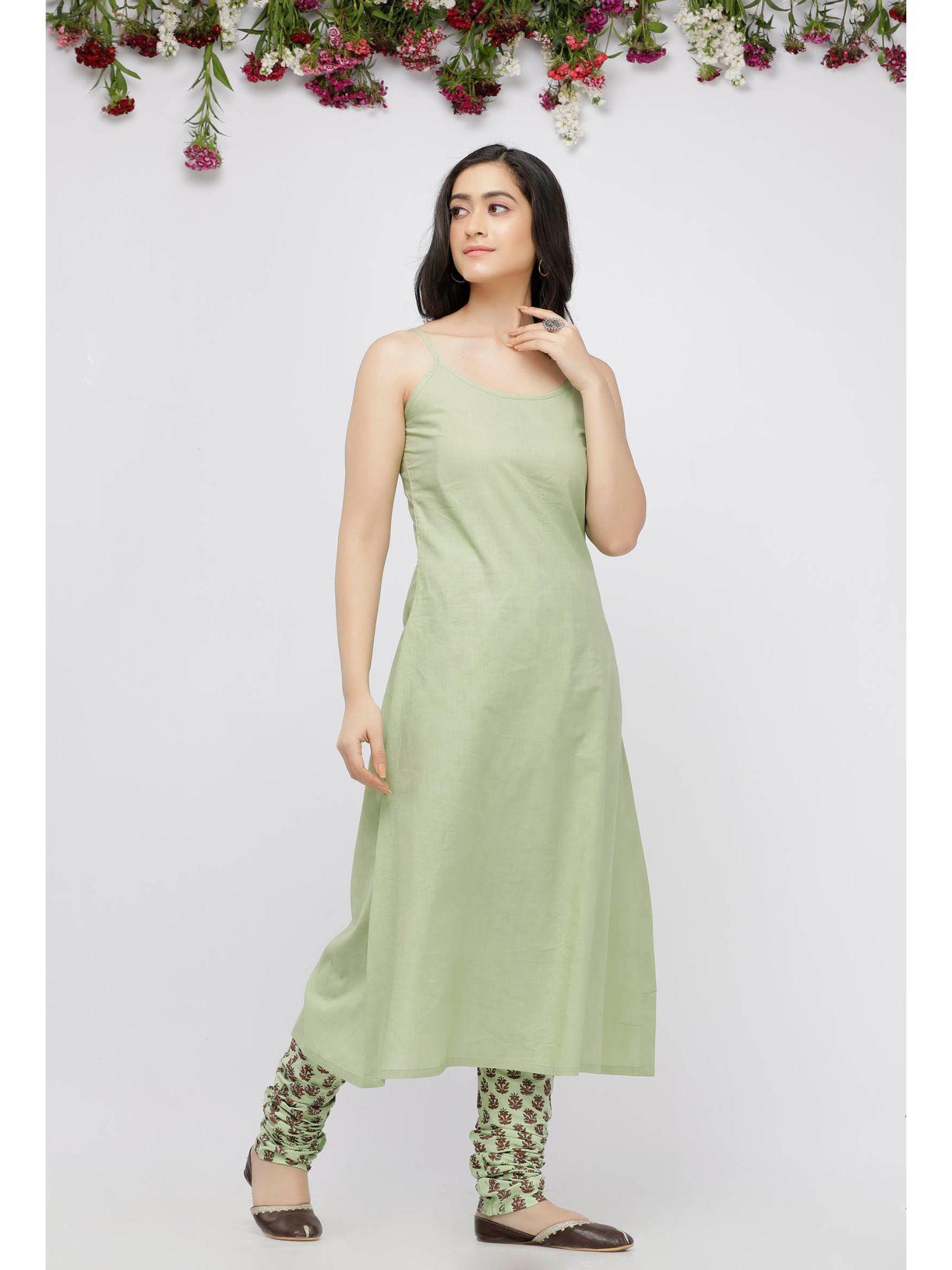 light green cotton slip kurta