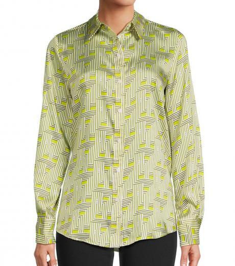 light green geometric print shirt