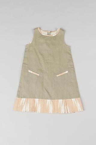 light green knee-length dress for girls
