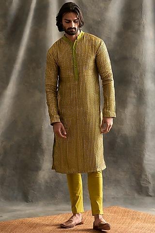 light green lampi striped kurta set