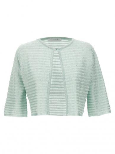 light green linda carrara bolero cardigan