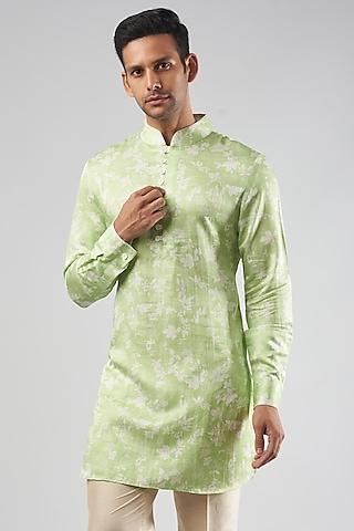 light green printed kurta