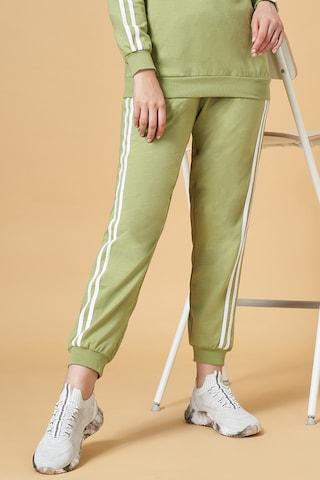 light green solid full length  active wear women jogger fit  jogger pants