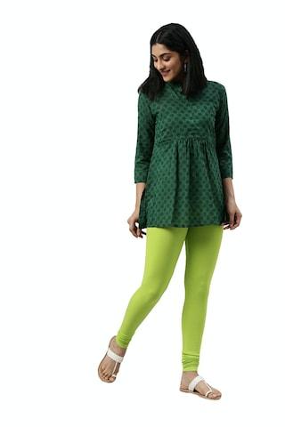 light green solid full length ethnic women slim fit churidar