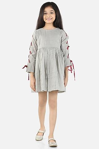 light grey cotton dress for girls