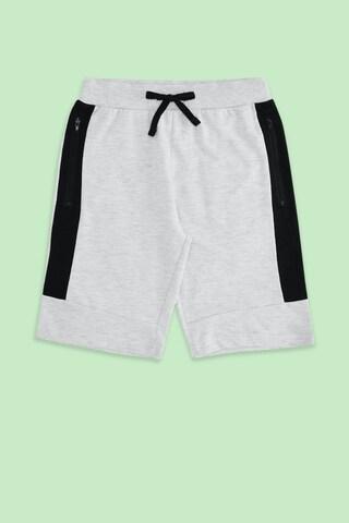 light grey cut & sew knee length casual boys regular fit shorts