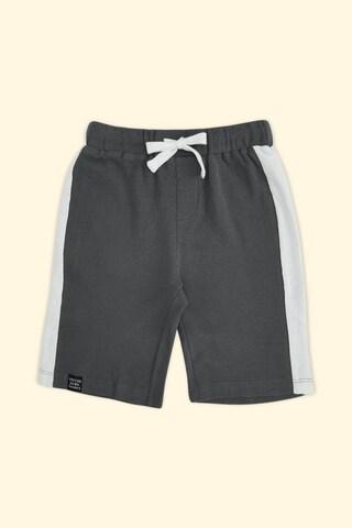 light grey cut & sew knee length casual boys regular fit shorts