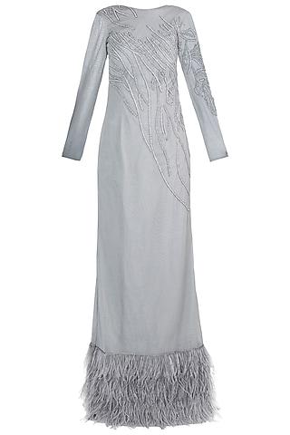 light grey embroidered gown