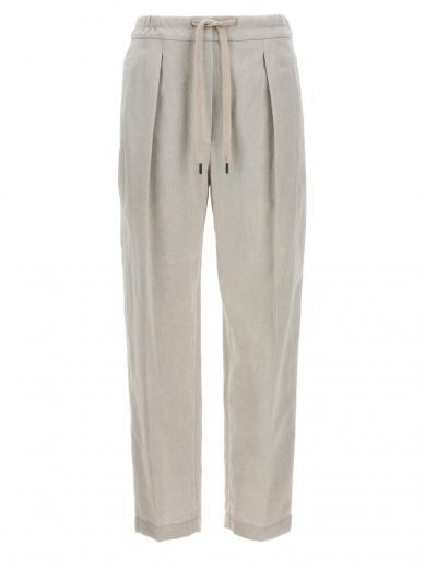 light grey linen cotton trousers