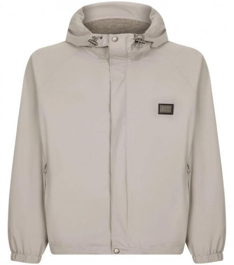 light grey logo zipped jacket