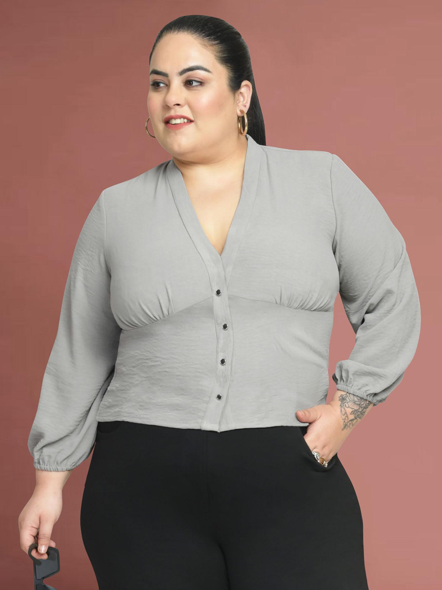 light grey plus size top