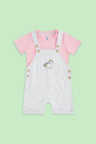 light grey print casual baby regular fit dungaree