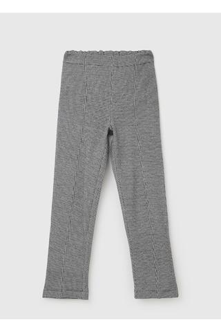 light grey print full length casual girls regular fit pants