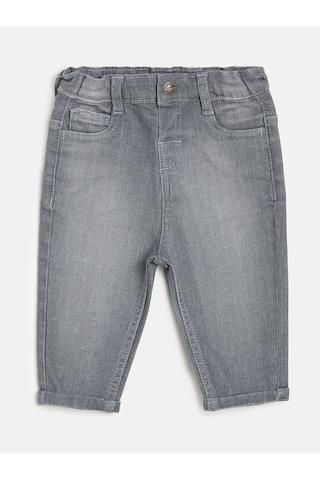 light grey solid full length casual boys regular fit jeans