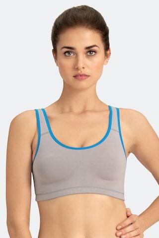 light grey solid women regular fit sports bra