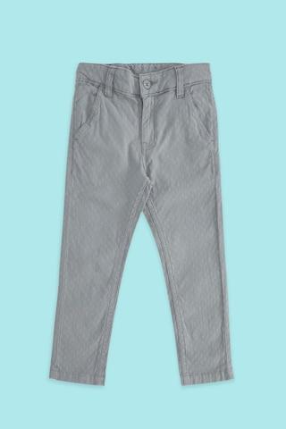 light grey textured full length ethnic boys regular fit trouser